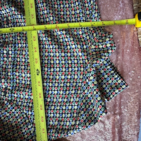 Agnes B. Floral Pattern Short Sleeve Shirt Dress with Pockets Multicolor Sz 40/L - Picture 3 of 8